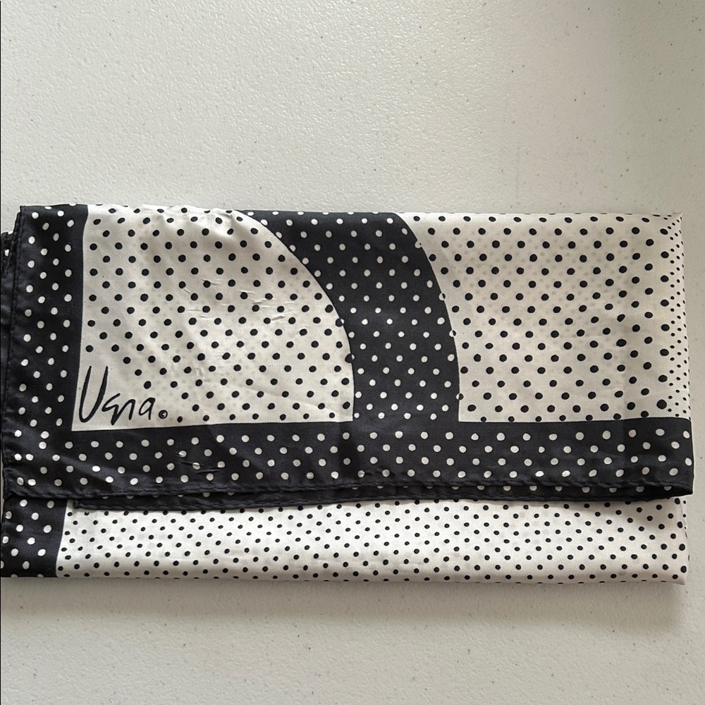 Vera Neuman Black and White Polka Dot Scarf - Picture 8 of 8